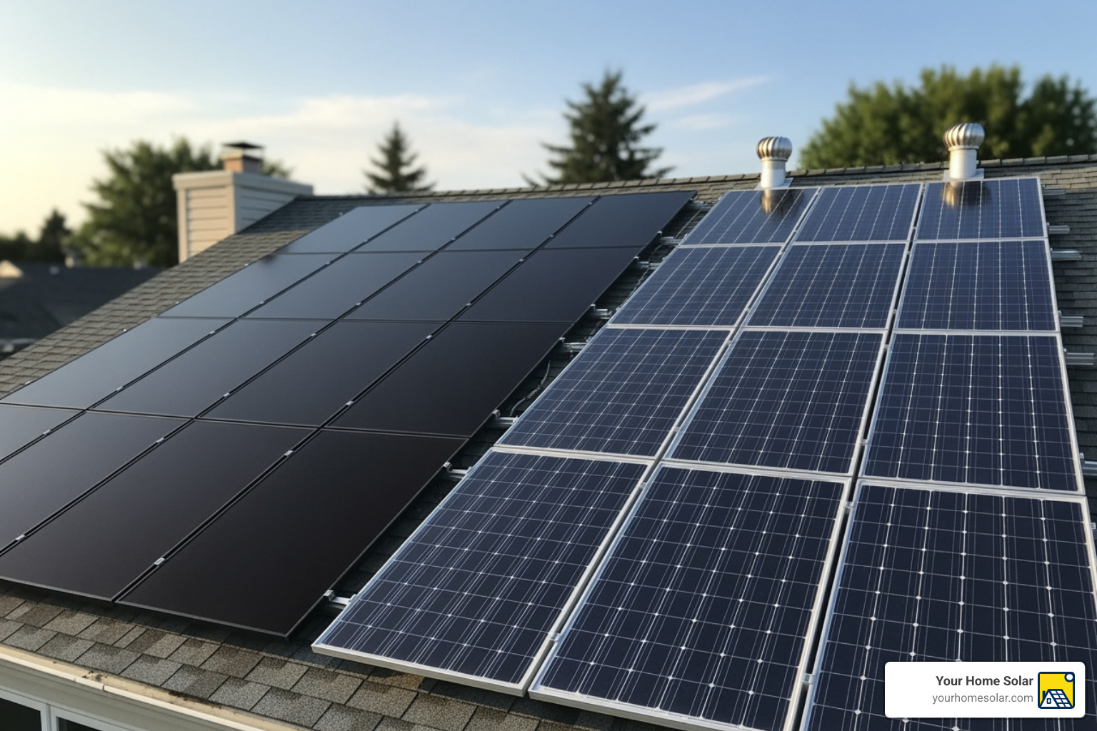 high-efficiency solar panel vs. standard solar panel on a roof - affordable solar panels for home use high-efficiency solar panel vs. standard solar panel on a roof - affordable solar panels for home use