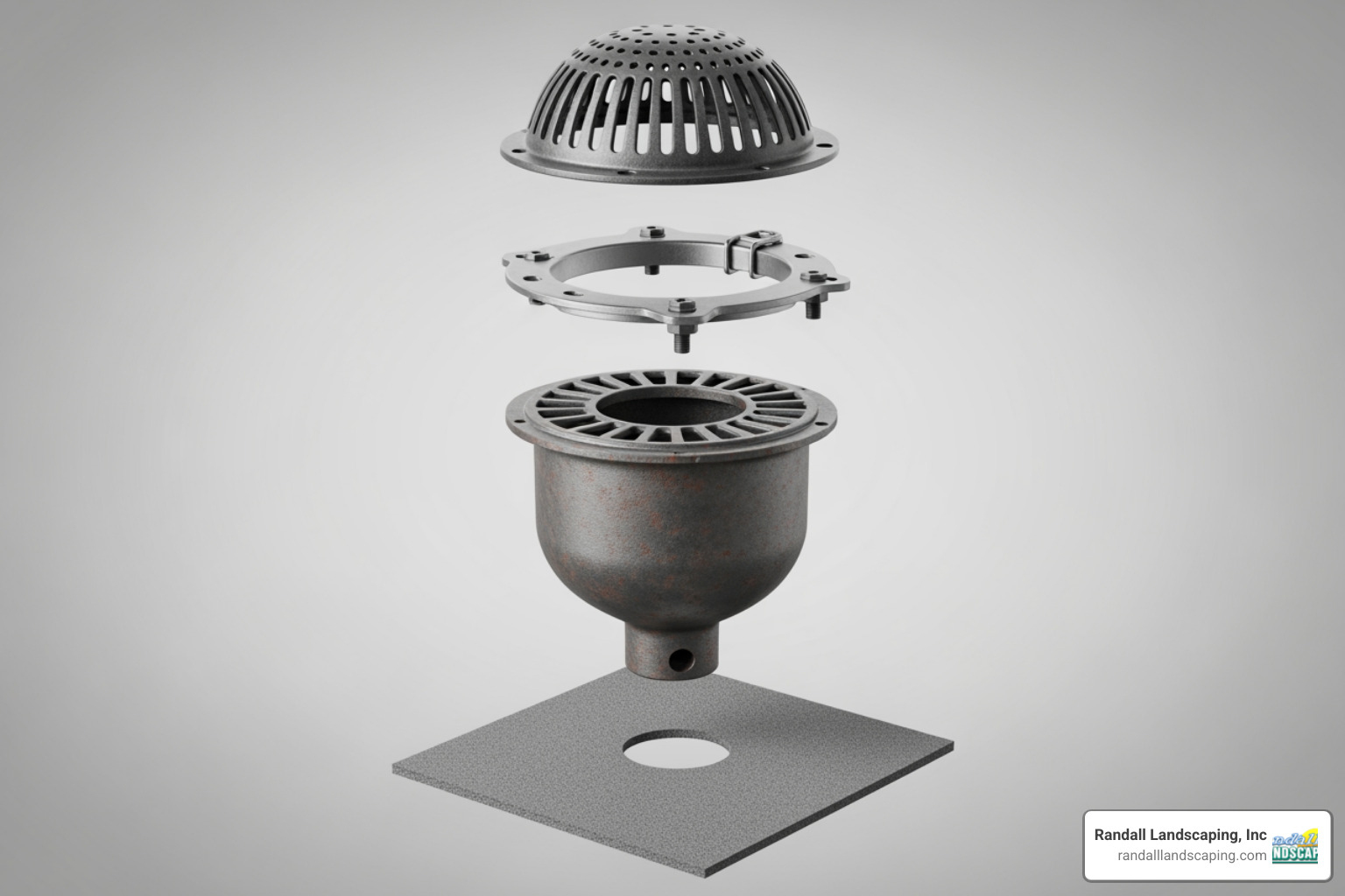 roof drain bowl and strainer exploded view - commercial drainage solutions