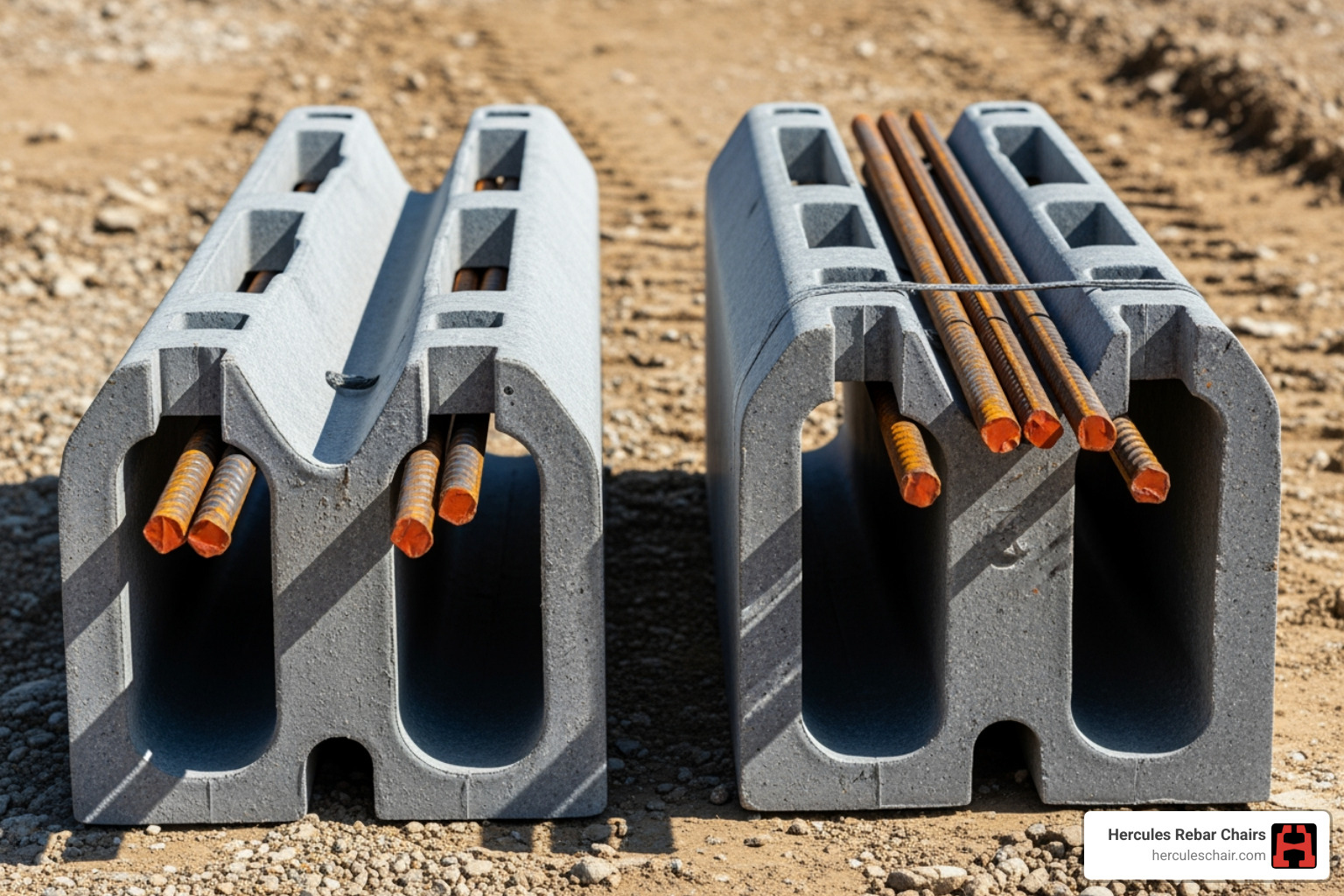 2-bar stand and a 3-bar stand side-by-side - rebar footing stands 2-bar stand and a 3-bar stand side-by-side - rebar footing stands