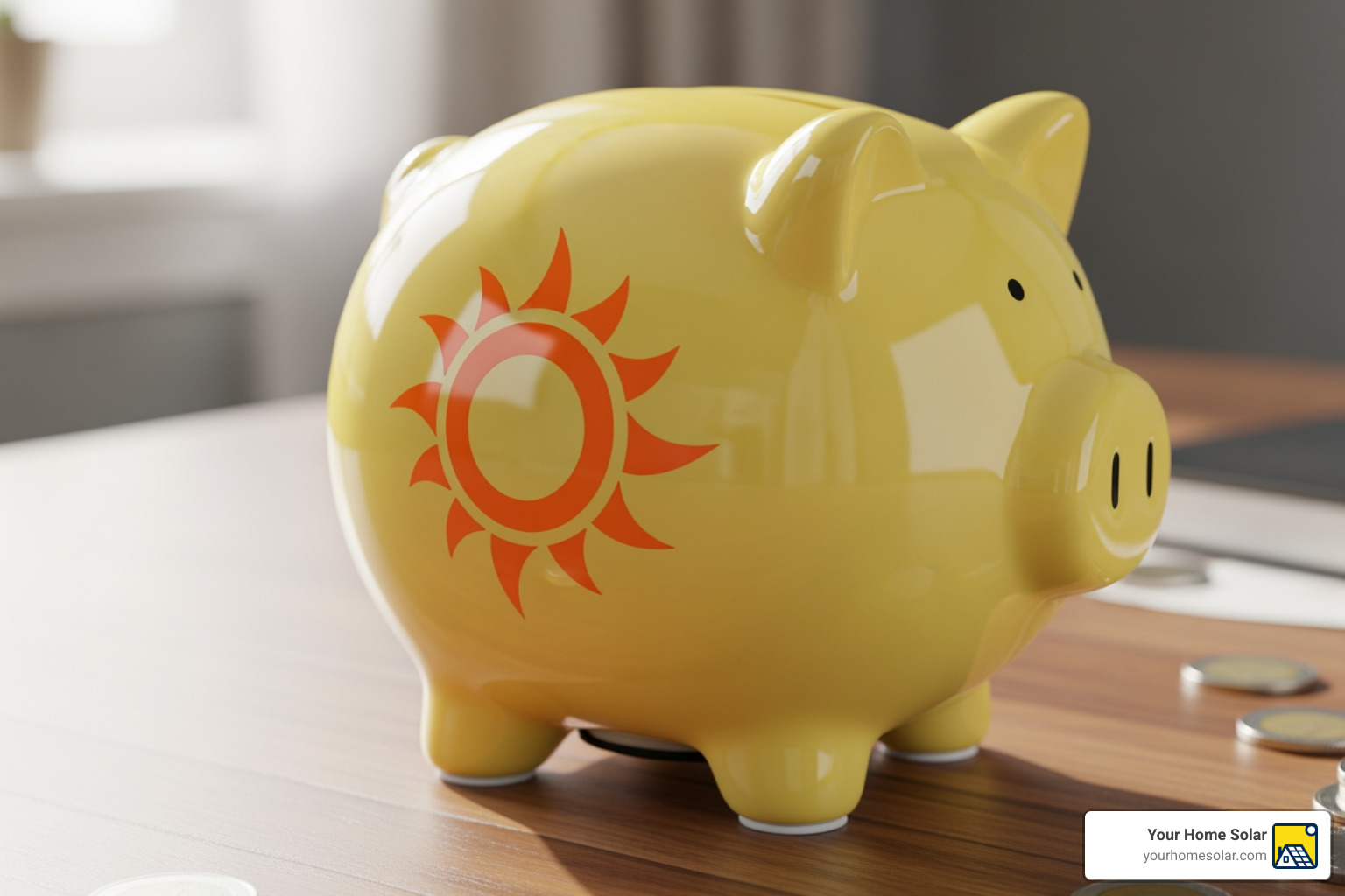 Piggy bank with a sun logo - 2 kilowatt solar system price Piggy bank with a sun logo - 2 kilowatt solar system price