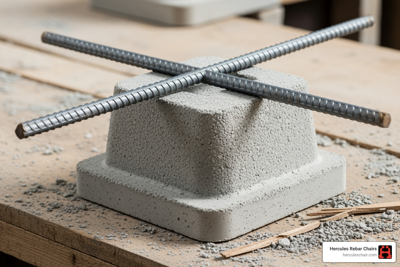 close-up of rebar chair supporting rebar - Concrete construction accessories close-up of rebar chair supporting rebar - Concrete construction accessories