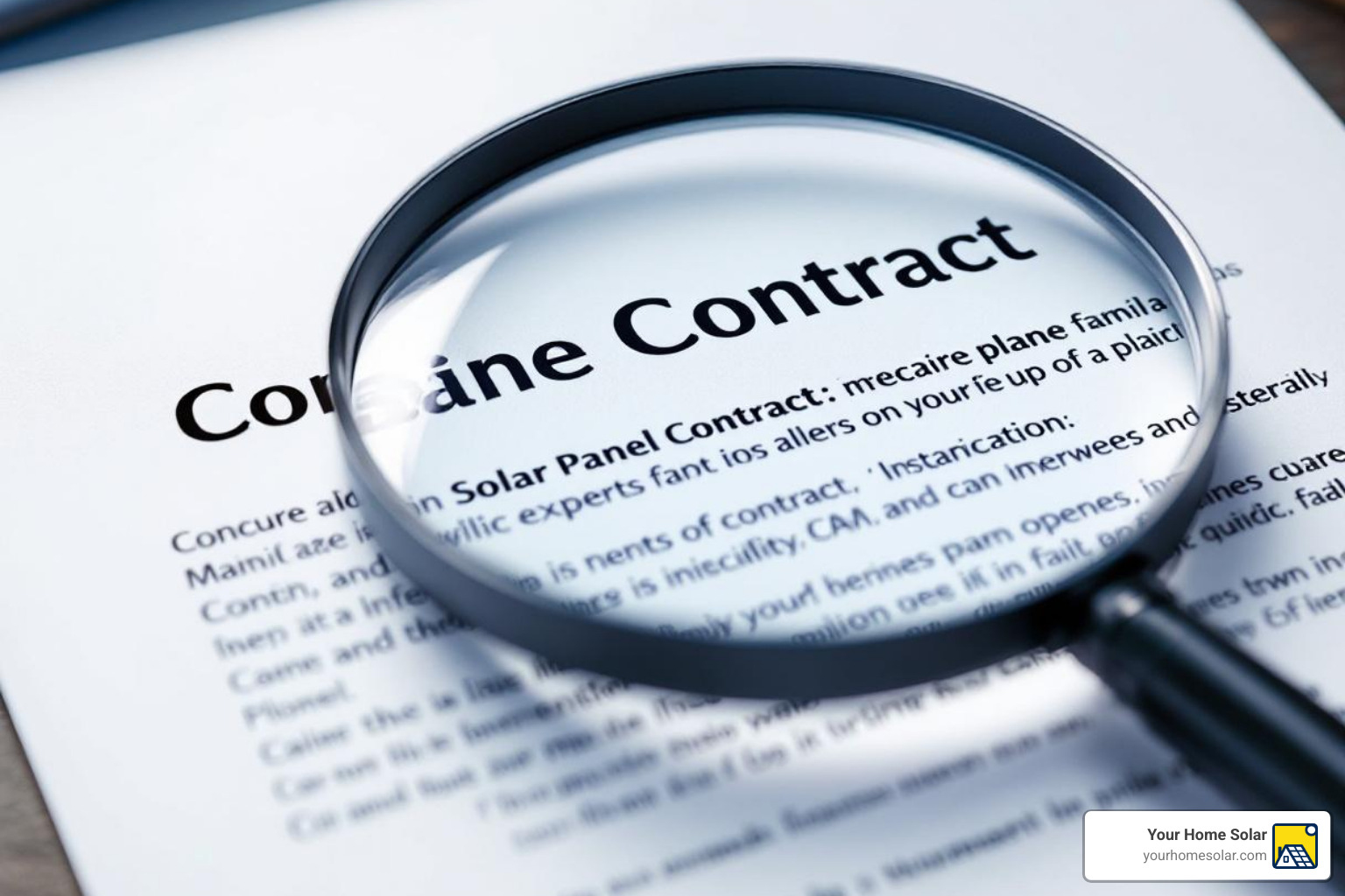 magnifying glass over a solar panel contract - how to get free solar panels from the government magnifying glass over a solar panel contract - how to get free solar panels from the government