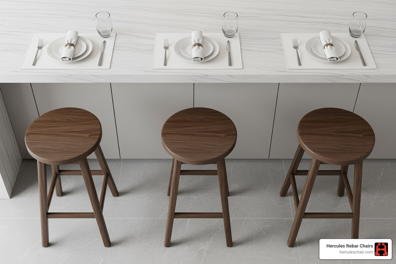 overhead diagram showing correct spacing between three bar stools at a counter - bar chair sizes overhead diagram showing correct spacing between three bar stools at a counter - bar chair sizes