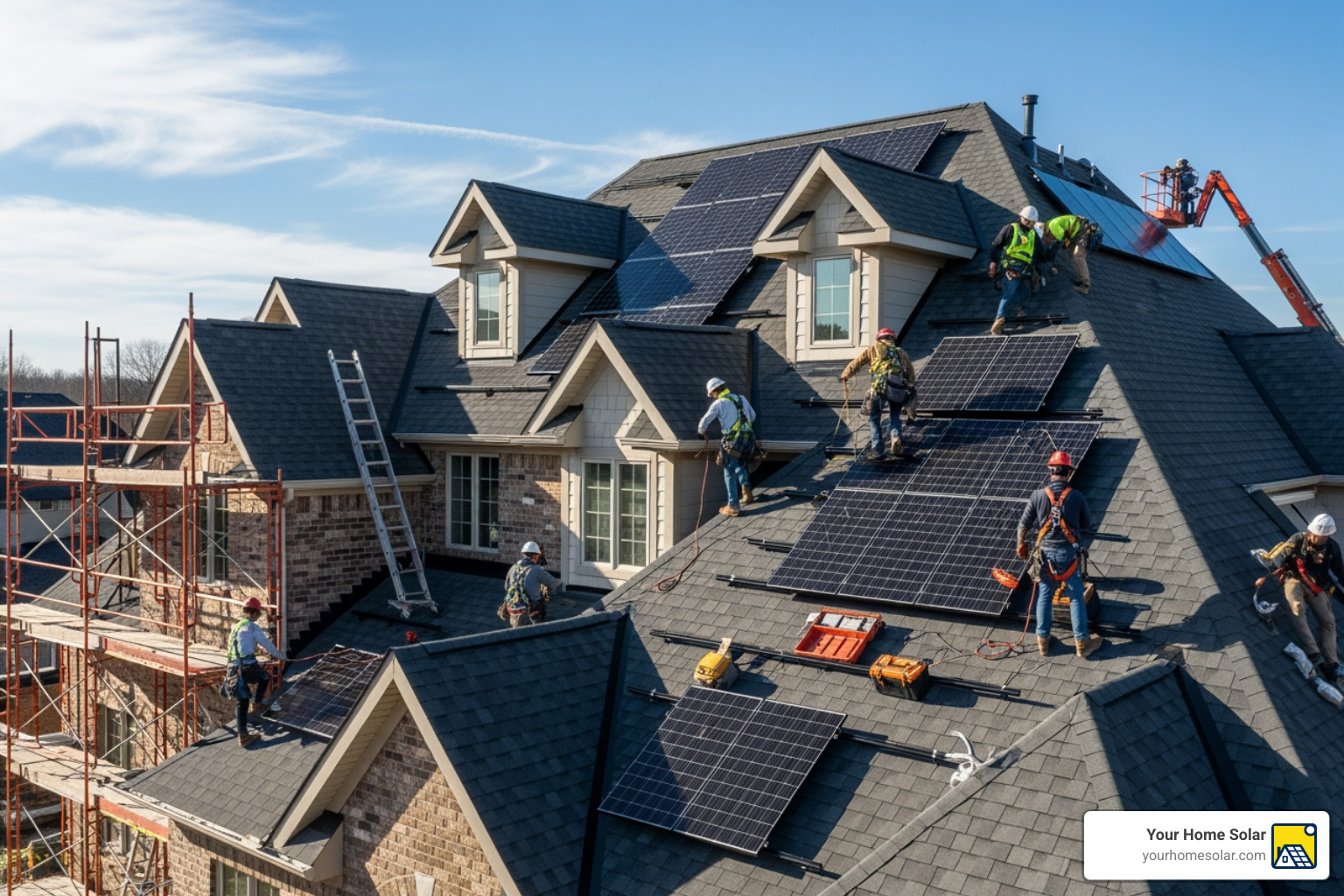 complex roof with solar installation in progress - solar panel installed cost complex roof with solar installation in progress - solar panel installed cost
