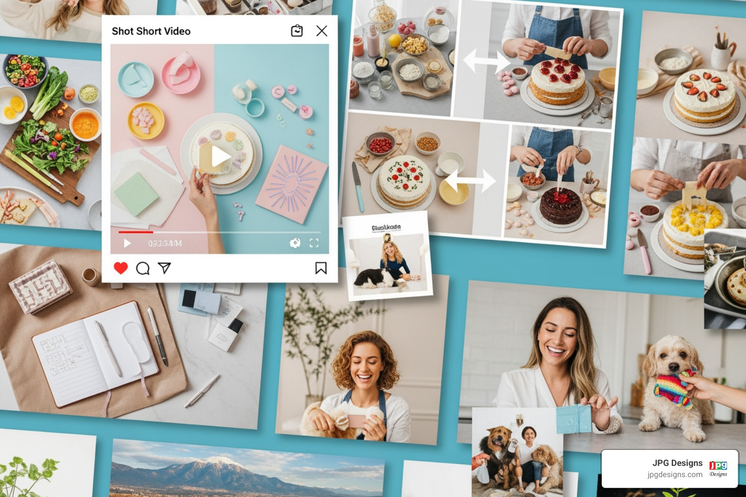 Collage of different social media posts including Reels, Carousels, and UGC examples - Social media campaign ideas? Collage of different social media posts including Reels, Carousels, and UGC examples - Social media campaign ideas?