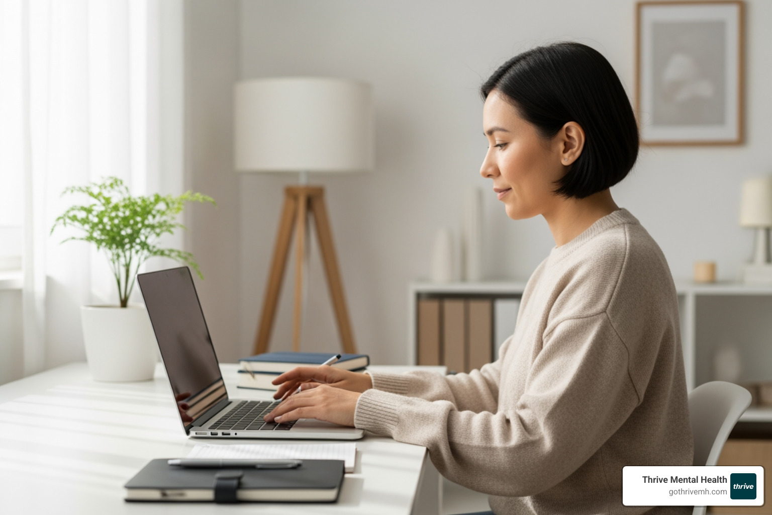 Sample Thrive Virtual IOP weekly schedule; Alt text: "Virtual IOP Florida weekly schedule—flexible, structured, effective." - virtual iop florida