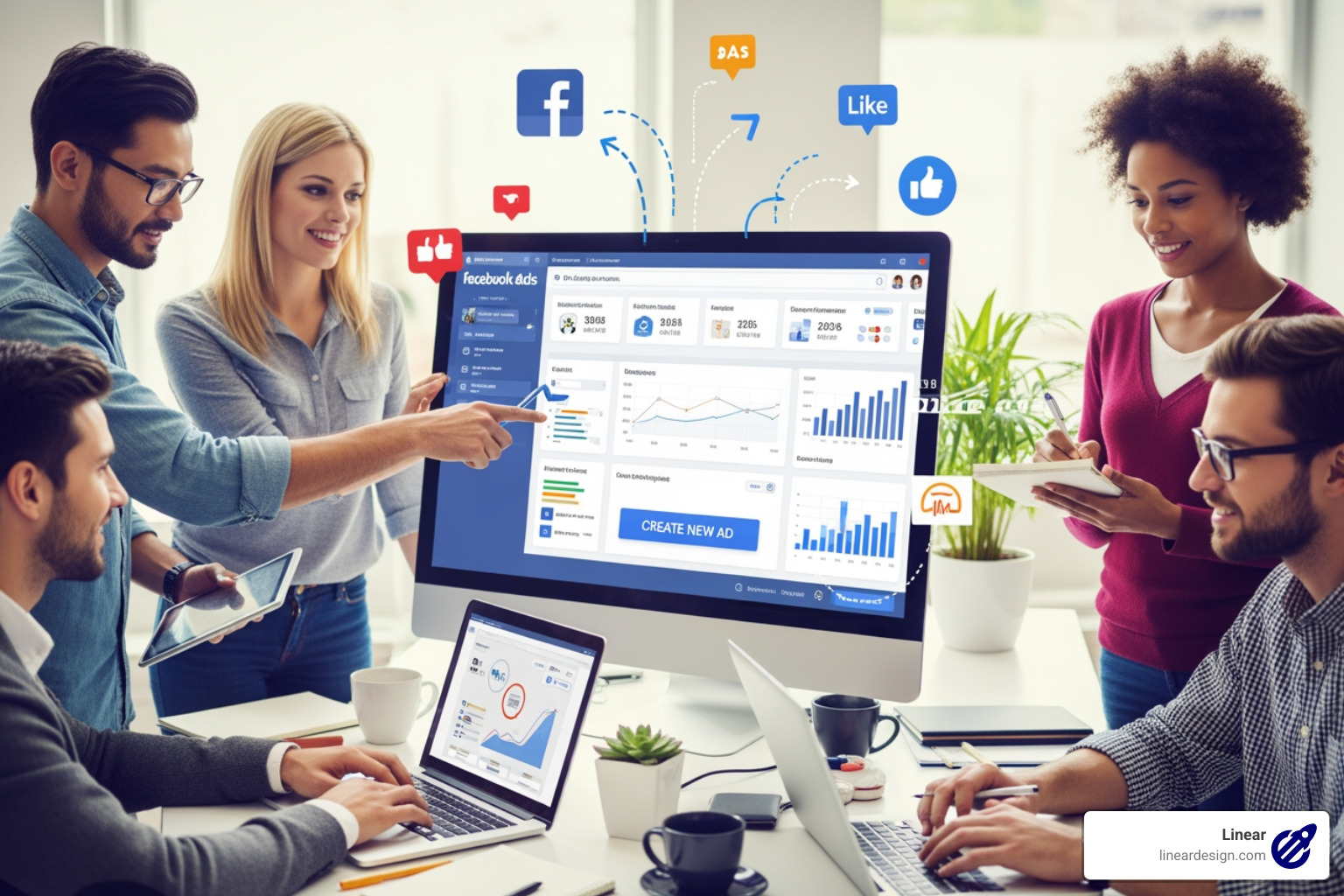 Facebook ad formats on a mobile phone screen - digital marketing agency facebook ads