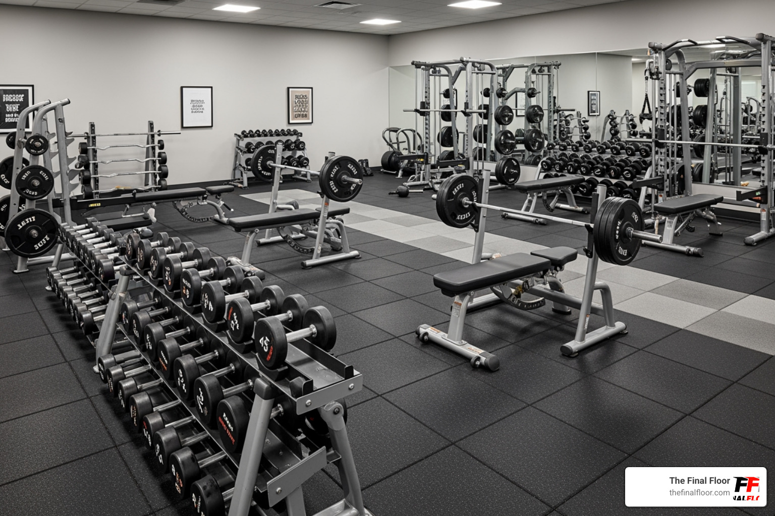 modern fitness center weight room with interlocking rubber tiles - athletic flooring ohio modern fitness center weight room with interlocking rubber tiles - athletic flooring ohio