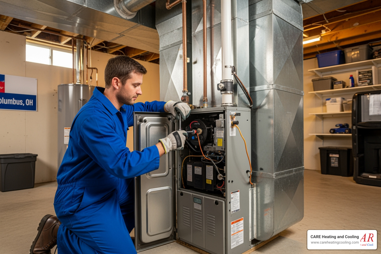 Infographic showing five key benefits of annual furnace maintenance: improved safety through carbon monoxide and gas leak detection, increased energy efficiency reducing utility bills by up to 15%, prevention of 85% of potential breakdowns, extended equipment lifespan up to double the expected years, and protection of manufacturer warranty validity through documented professional service - best furnace maintenance in columbus, oh Infographic showing five key benefits of annual furnace maintenance: improved safety through carbon monoxide and gas leak detection, increased energy efficiency reducing utility bills by up to 15%, prevention of 85% of potential breakdowns, extended equipment lifespan up to double the expected years, and protection of manufacturer warranty validity through documented professional service - best furnace maintenance in columbus, oh