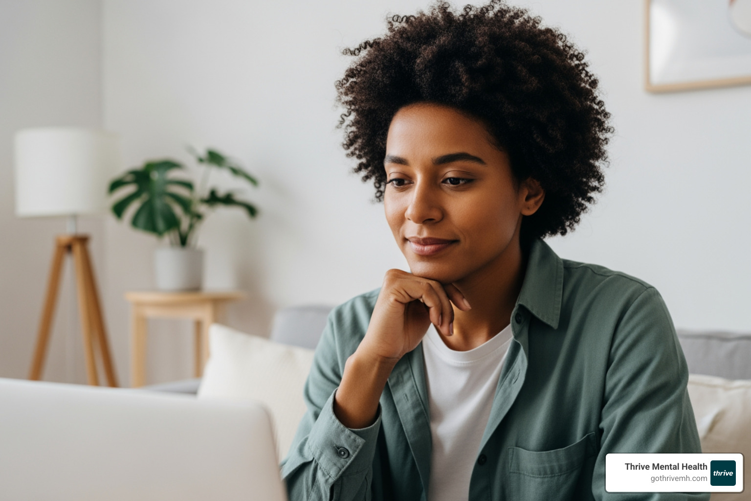 Person learning coping skills online - mental health programs online