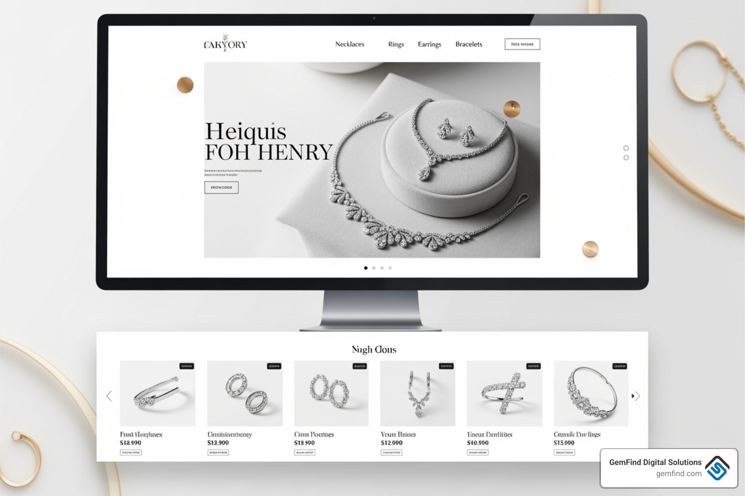 interactive ring builder tool on a tablet - best jewelry website design