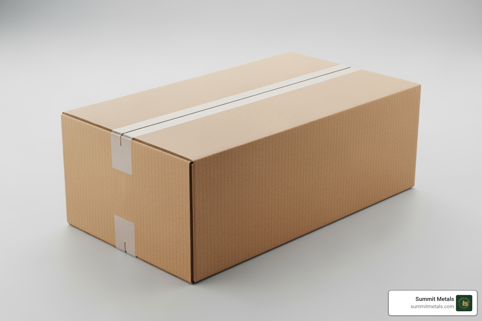 A plain, discreetly packaged shipping box ready for transit. - purchase gold and silver online