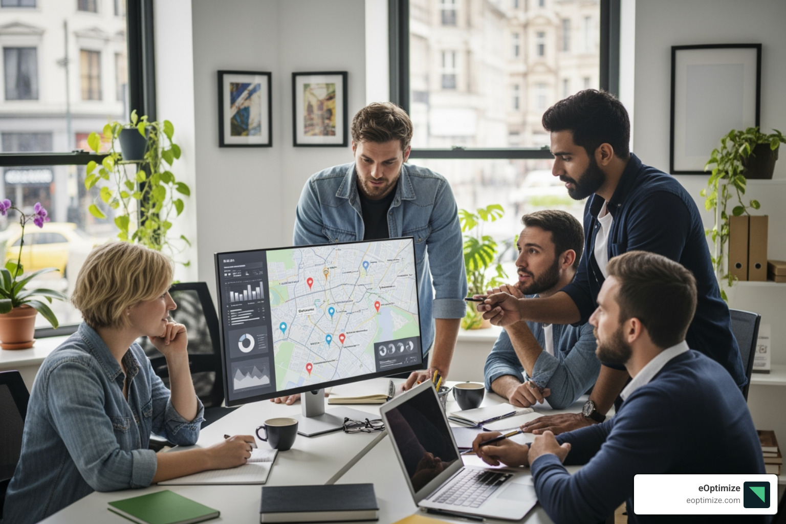 A dashboard showing local SEO elements like Google Business Profile, local citations, and online reviews - Local SEO agency