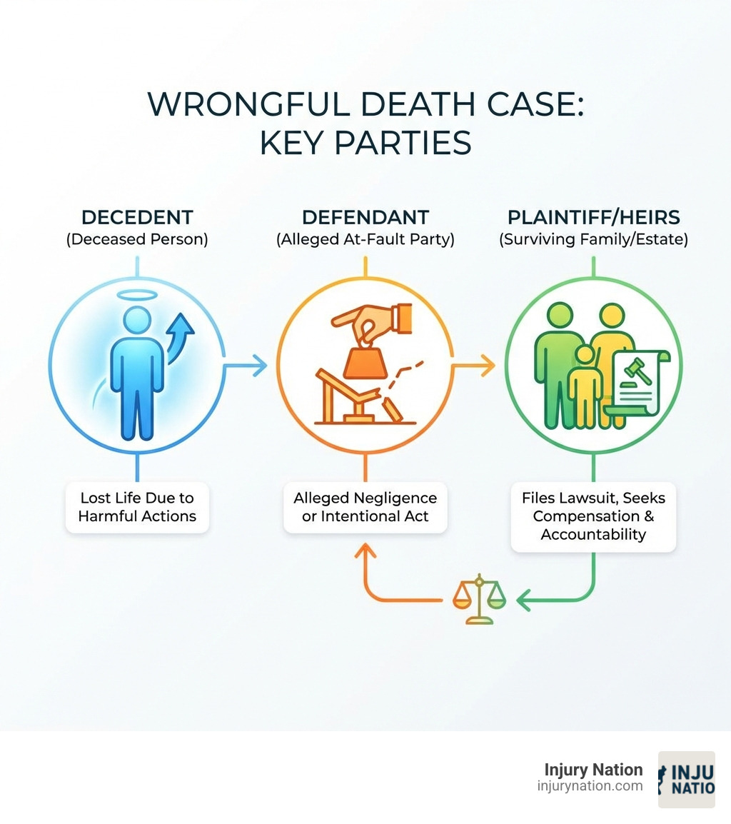 infographic showing wrongful death case parties - wrongful death case infographic infographic showing wrongful death case parties - wrongful death case infographic