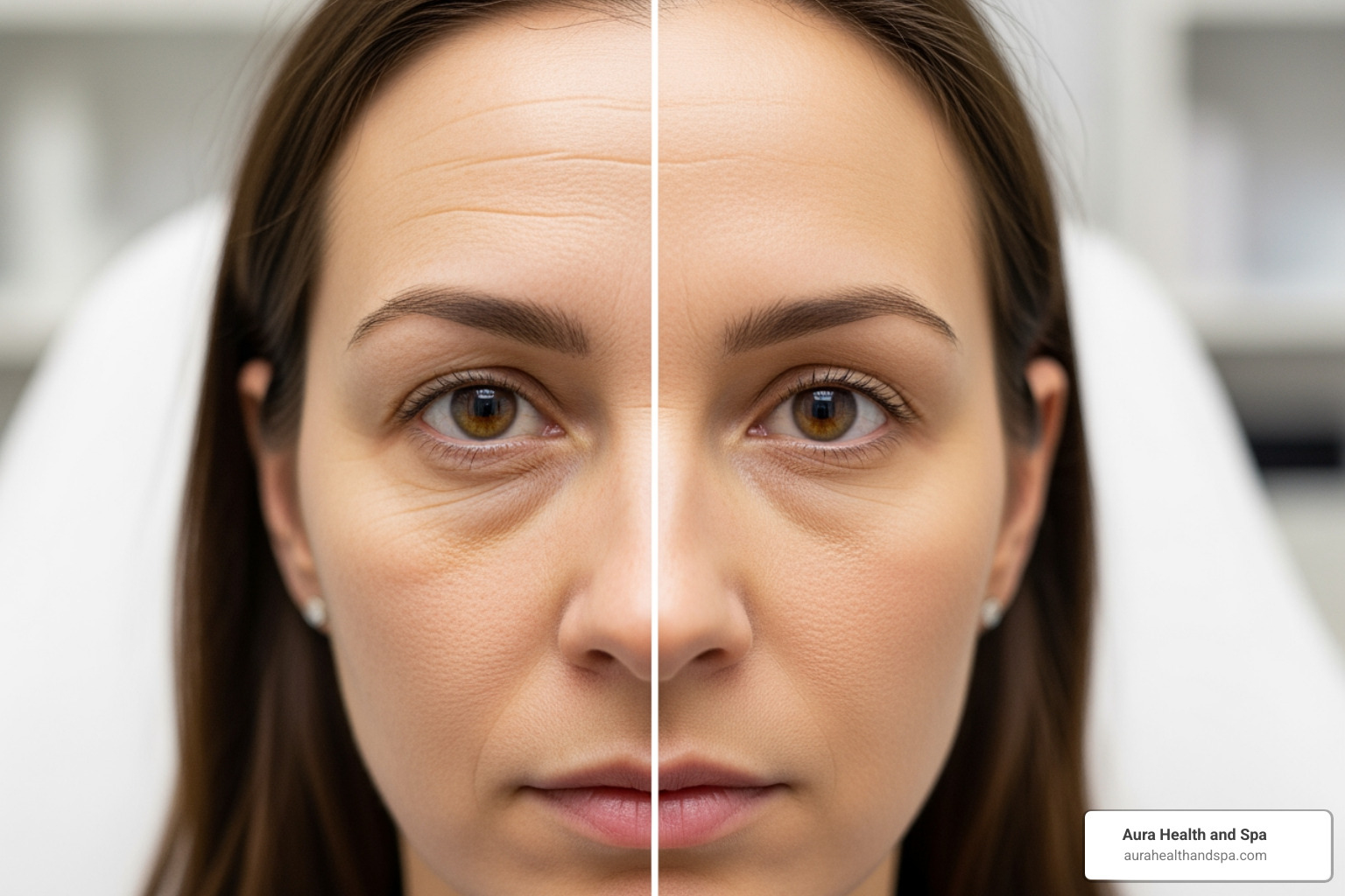 medically accurate diagram showing a nerve ending and muscle receptor, with neurotoxin blocking the signal transmission - botox forehead and crow's feet
