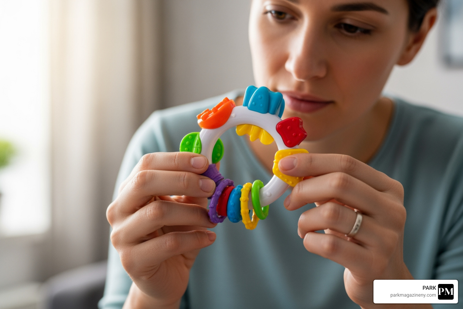parent checking toy for small parts - baby toys parent checking toy for small parts - baby toys