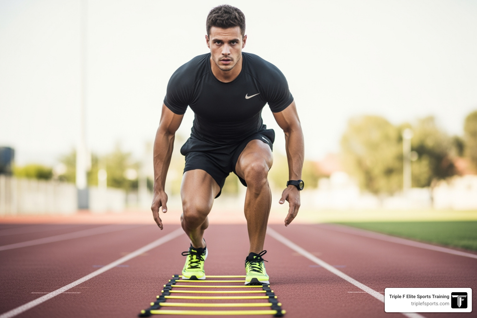 showing proper athletic stance for ladder drills - agility ladder drills showing proper athletic stance for ladder drills - agility ladder drills