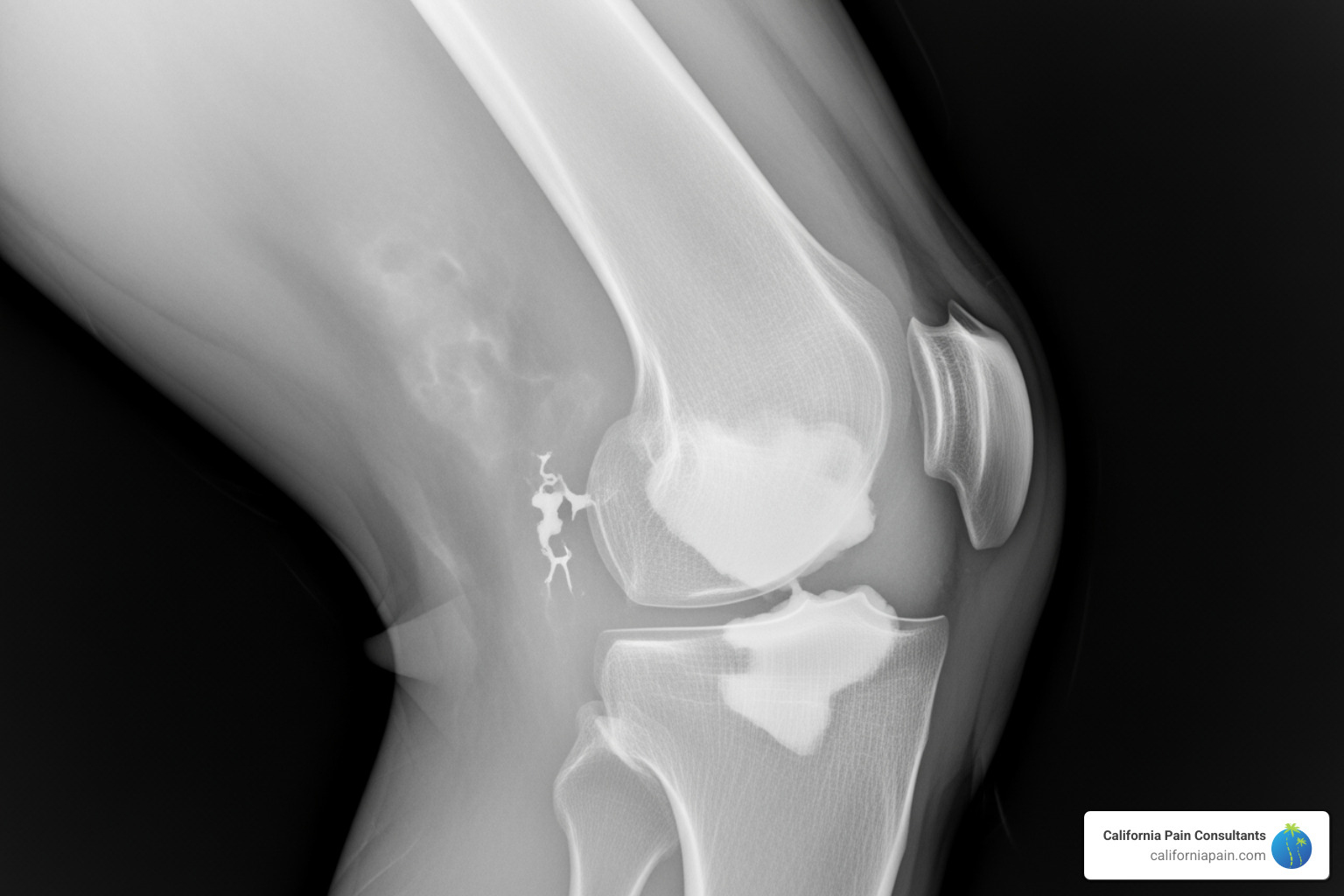 an X-ray showing knee osteoarthritis - joint pain diagnosis