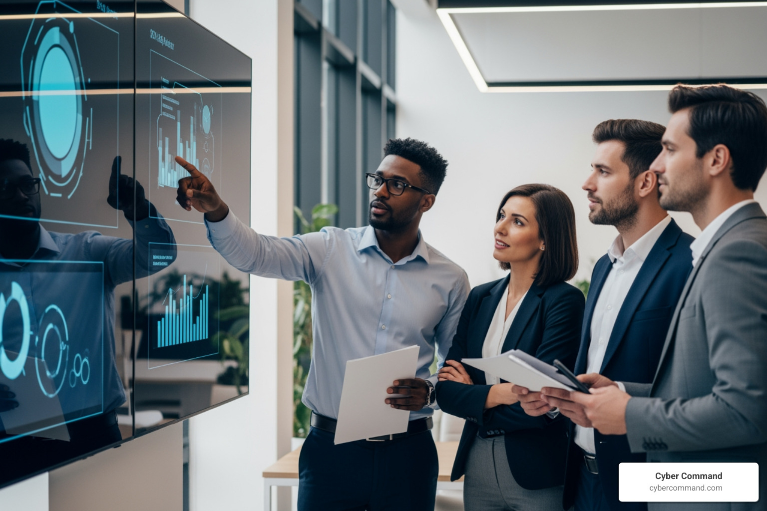 Flowchart showing a business need leading to IT Business Partner consultation, then technology solution design, implementation, and finally, a measurable business outcome - IT business partner