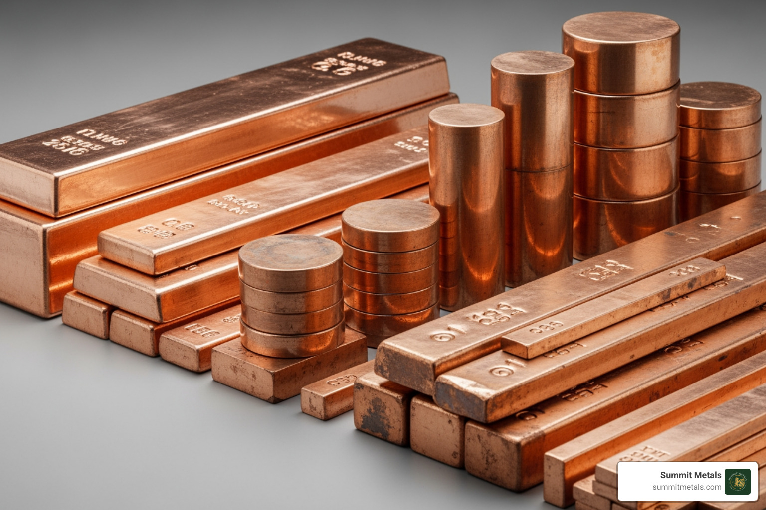 copper bars and rounds - cost of copper per ounce