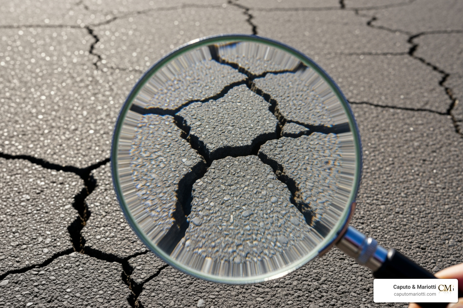 magnifying glass over cracked pavement - premises liability slip and fall magnifying glass over cracked pavement - premises liability slip and fall