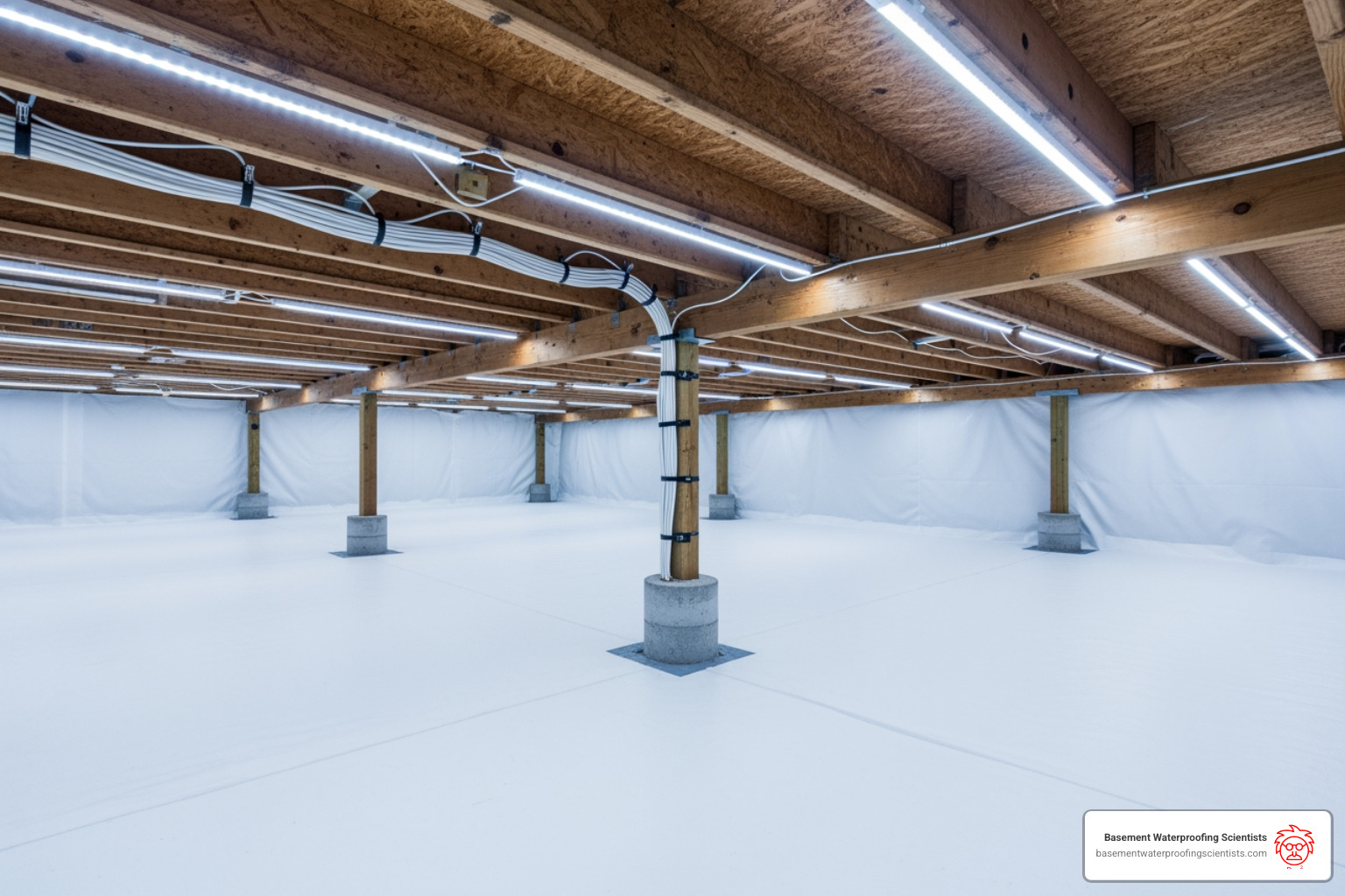 clean bright crawl space - moisture barriers for crawl spaces clean bright crawl space - moisture barriers for crawl spaces