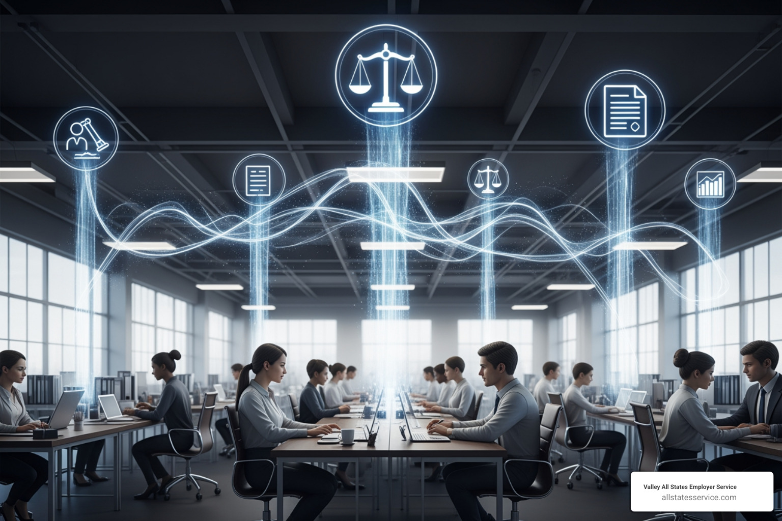 flowchart showing the impact of regulations on business operations, with arrows pointing from regulatory bodies to various business functions and potential outcomes - Workforce compliance management