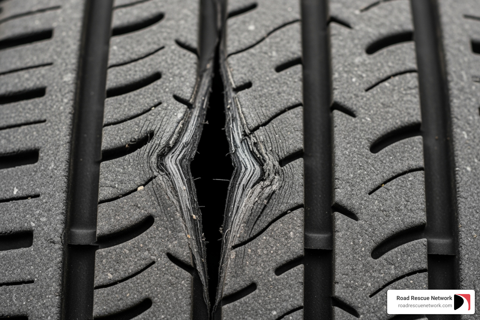 tire with severe sidewall damage - Blown tire repair