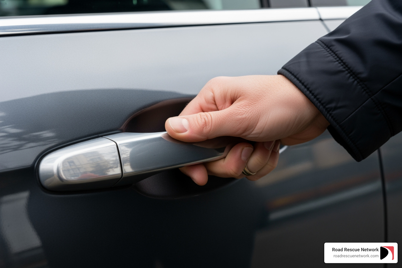 person checking car door - car key locked