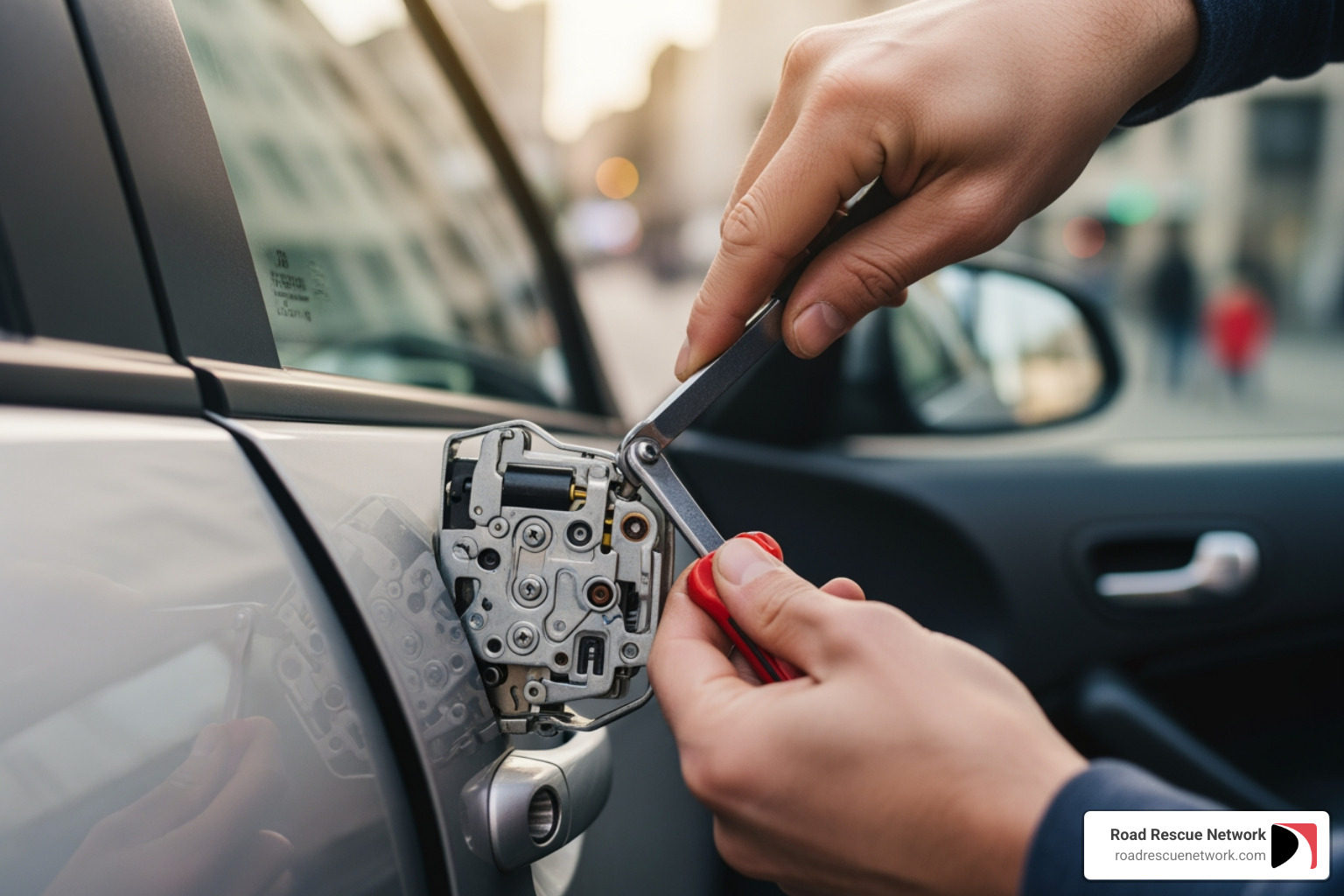 locksmith opening car door - Mobile lockout service