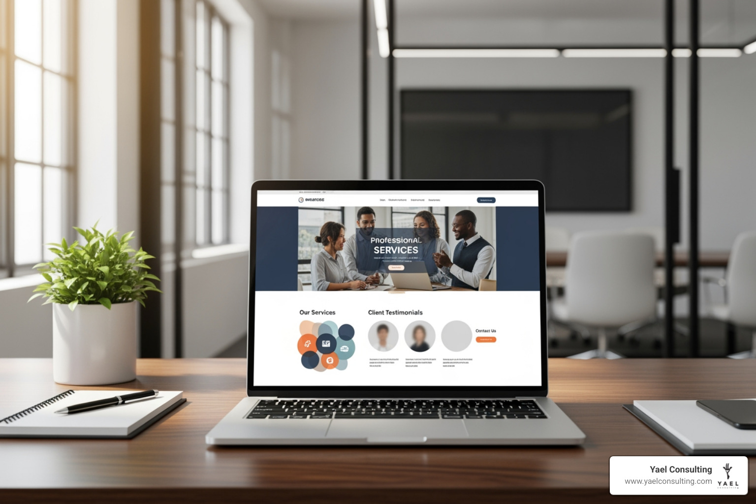 professional services website on laptop - lead generation for professional services professional services website on laptop - lead generation for professional services