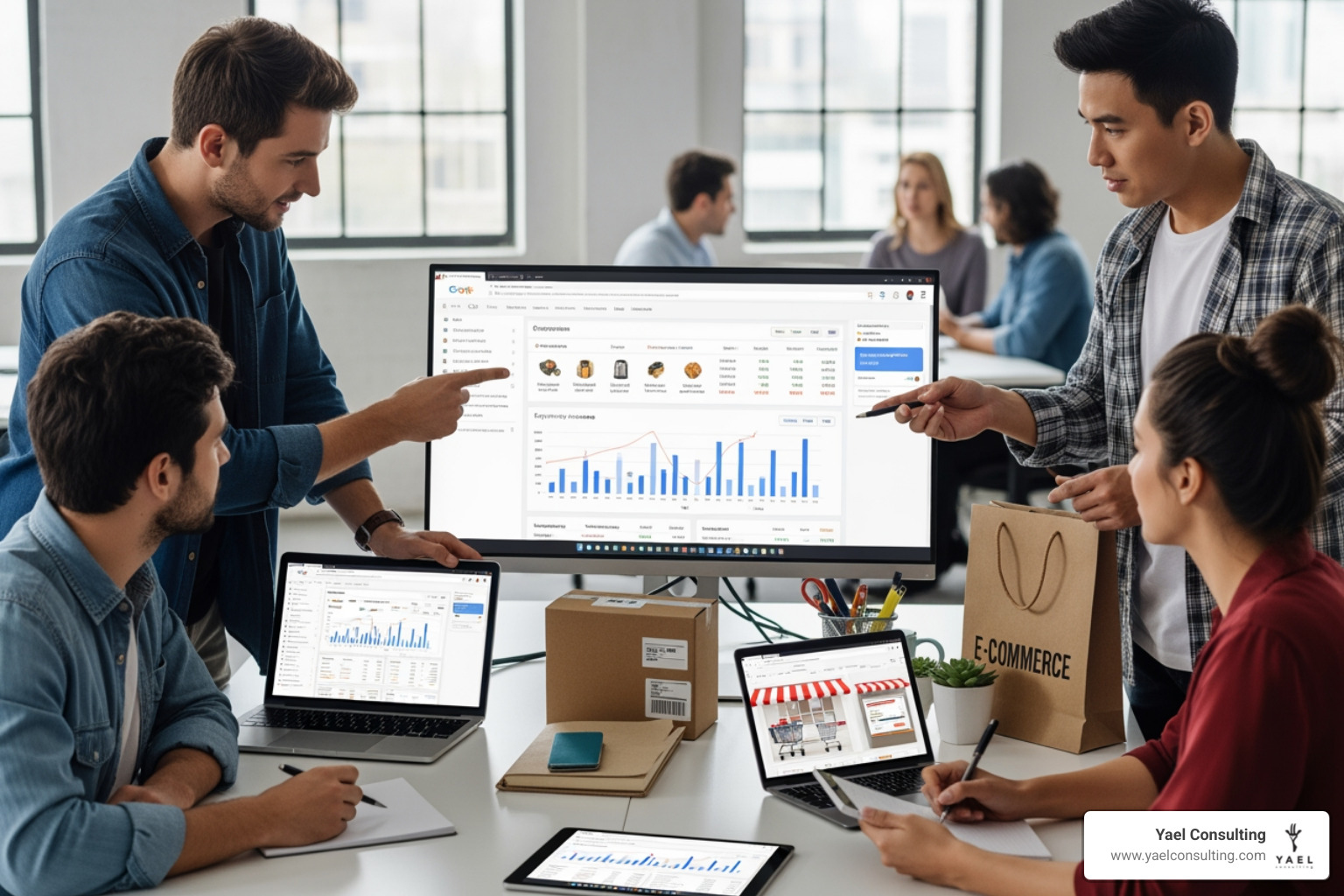 Illustration of the marketing funnel with corresponding Google Ads campaign types - E-commerce Google Ads strategy Illustration of the marketing funnel with corresponding Google Ads campaign types - E-commerce Google Ads strategy