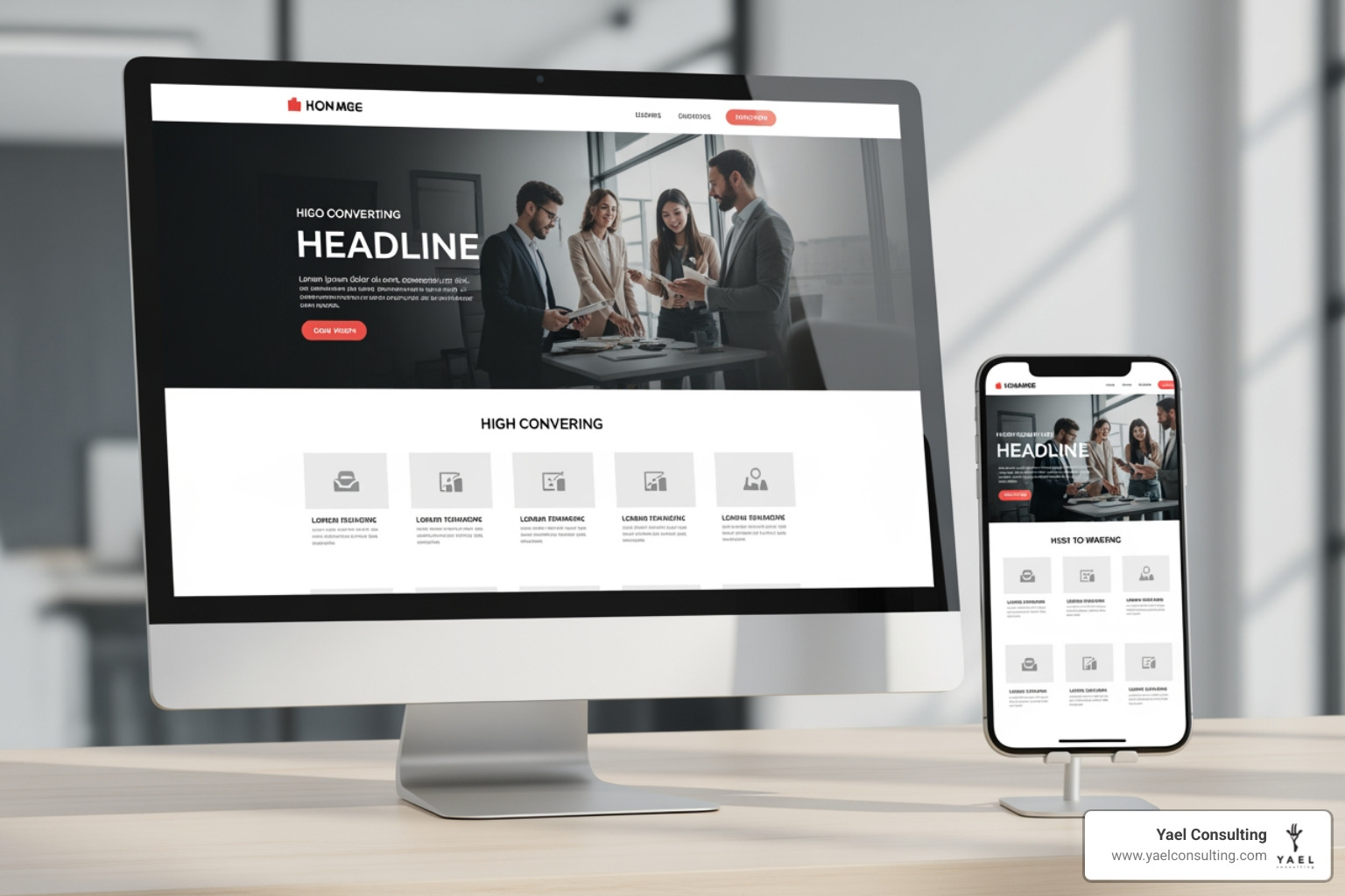 high-converting landing page on a desktop and mobile device - adwords expert tips high-converting landing page on a desktop and mobile device - adwords expert tips