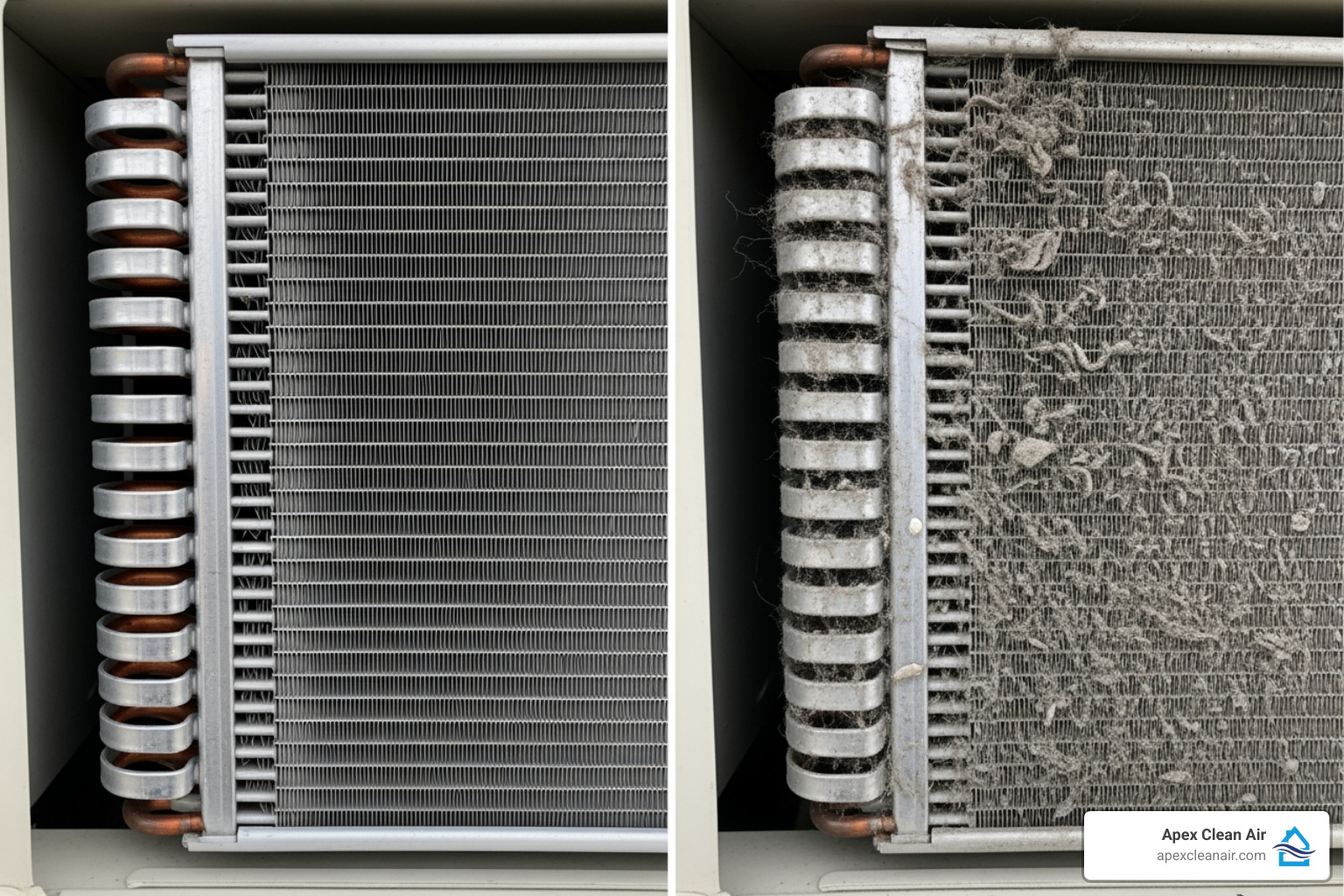 Clean Ac Coil Versus A Dirty One - Ac Maintenance Denver Co clean AC coil versus a dirty one - AC maintenance Denver CO