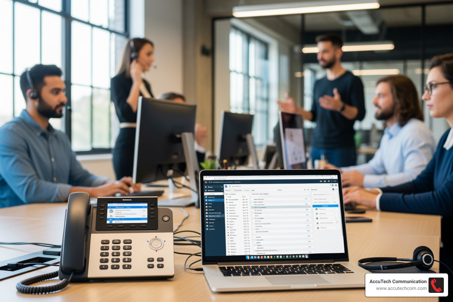 of a unified communications app showing chat, video, and phone calls in one interface - business phone service voip