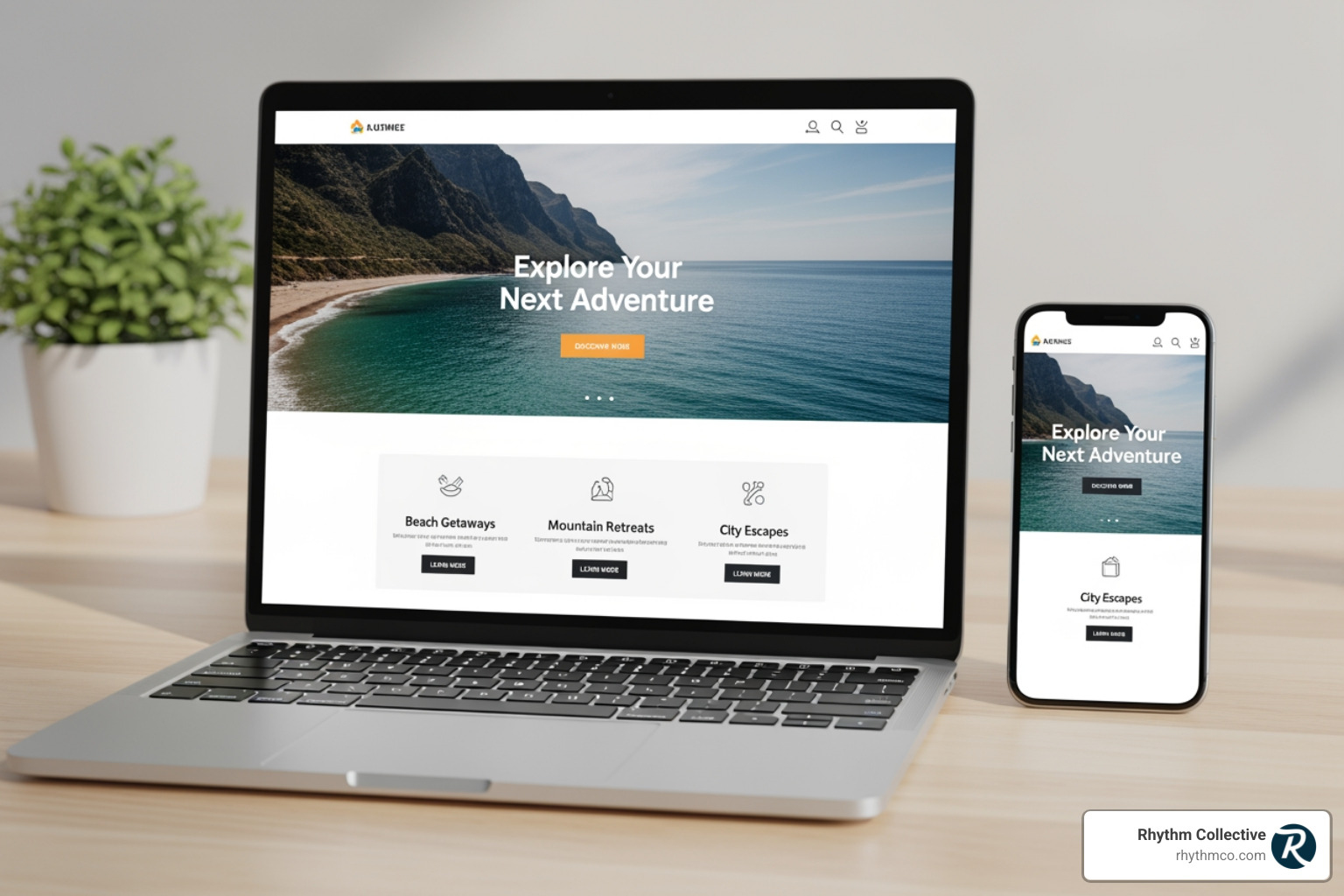 Image of a user-friendly website on a laptop and mobile phone, showcasing responsive design and clear calls to action - lead generation Knoxville Image of a user-friendly website on a laptop and mobile phone, showcasing responsive design and clear calls to action - lead generation Knoxville