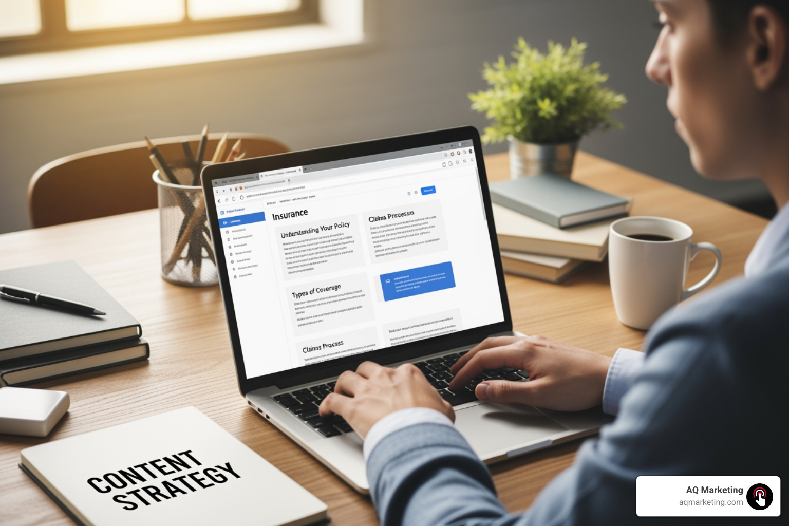 a checklist showing elements of great content like clarity, SEO, and trust - insurance website content writing a checklist showing elements of great content like clarity, SEO, and trust - insurance website content writing