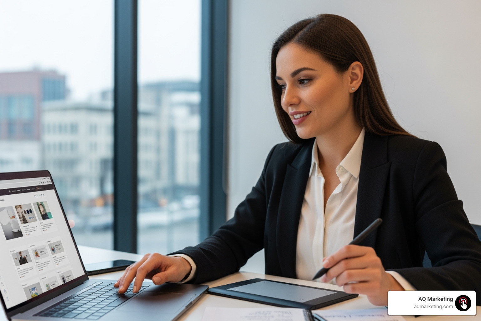 magnifying glass over a computer screen showing keywords and search results - insurance website content writing magnifying glass over a computer screen showing keywords and search results - insurance website content writing
