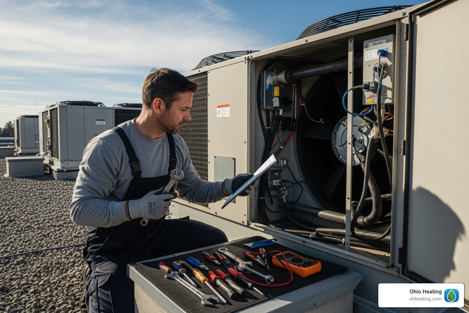 HVAC technician working in a service van - same day air conditioning service HVAC technician working in a service van - same day air conditioning service