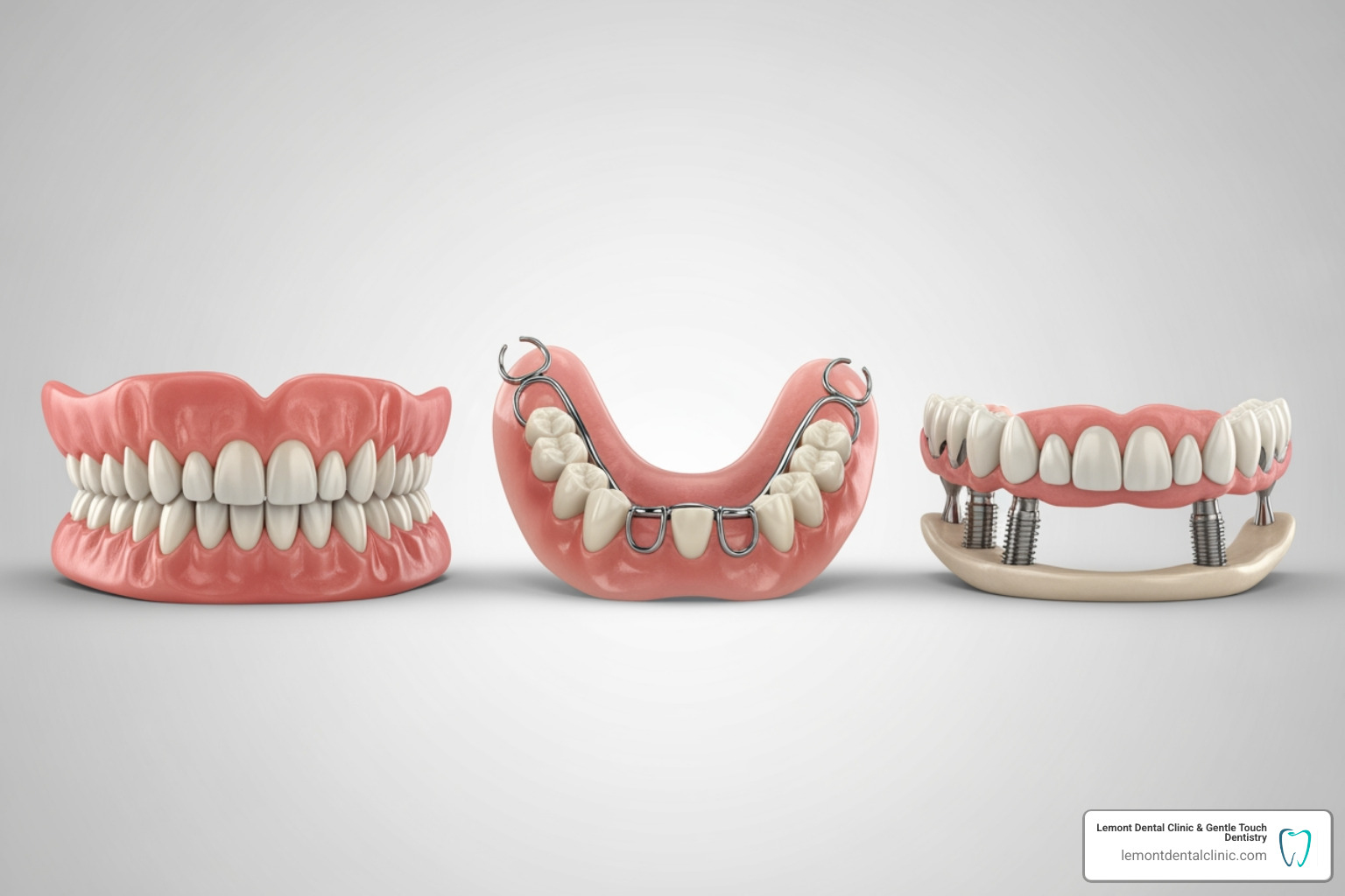 different types of dentures side-by-side - Dentures for missing teeth different types of dentures side-by-side - Dentures for missing teeth