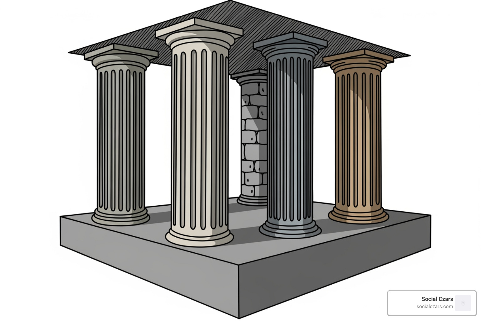 of a diagram showing the pillars of SEO: Technical, Content, Local, Backlinks - law firm seo consultant