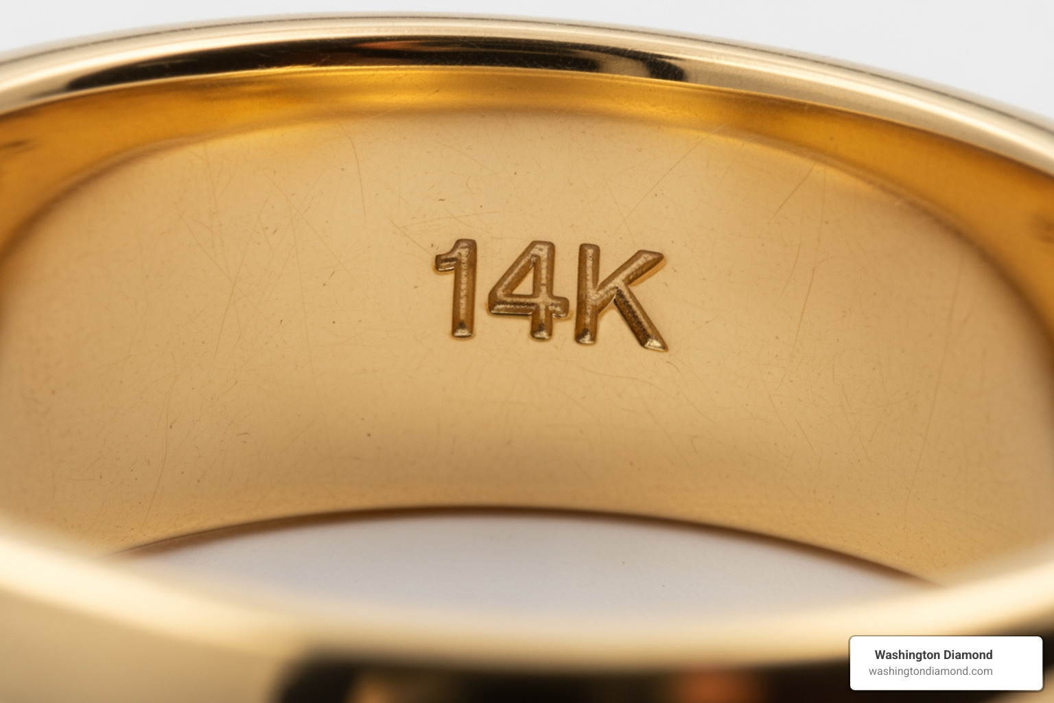 Ring's inner band showing a 14K or 585 hallmark - 14 karat gold ring with diamonds value