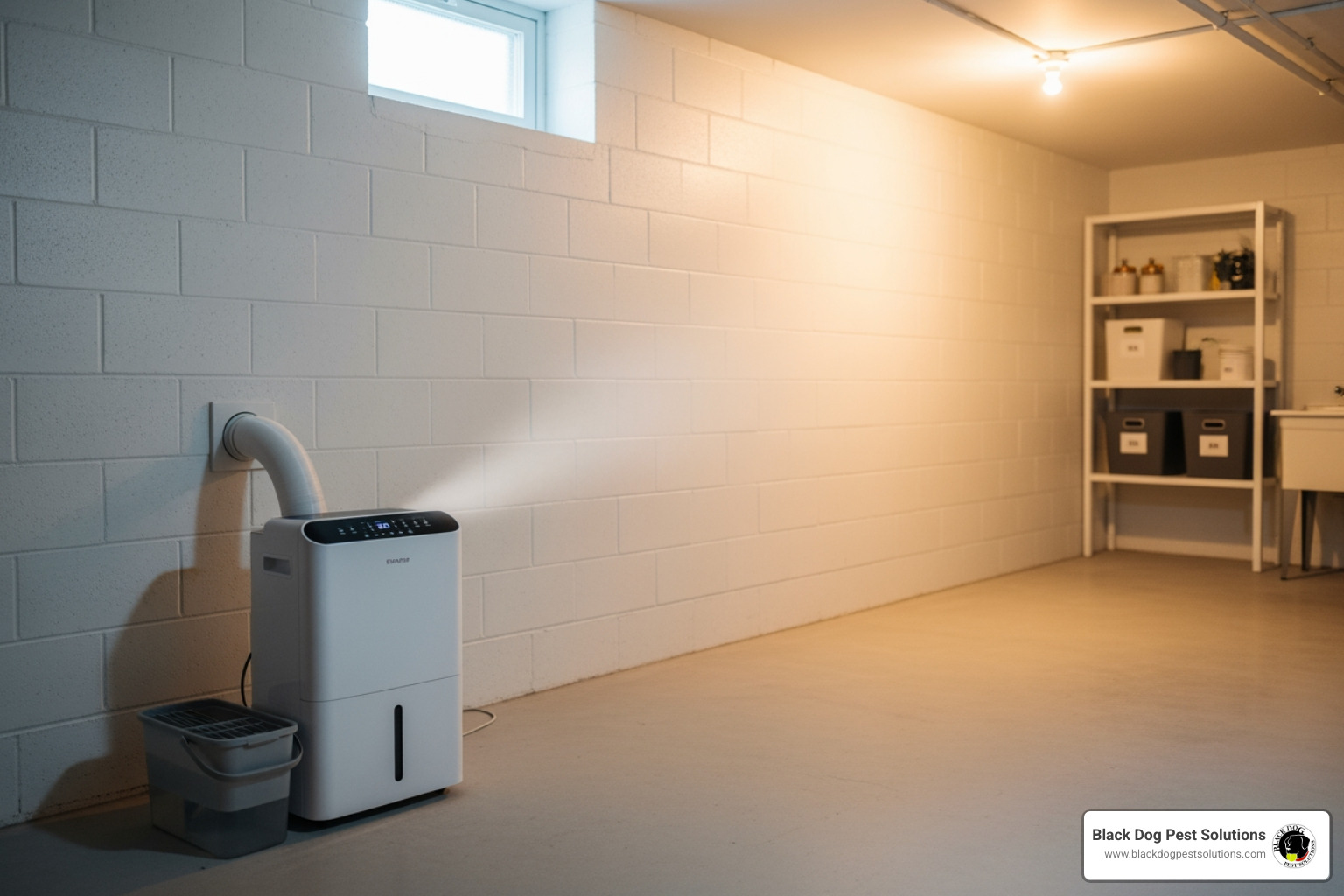 dehumidifier running in a clean basement - pill bug extermination dehumidifier running in a clean basement - pill bug extermination