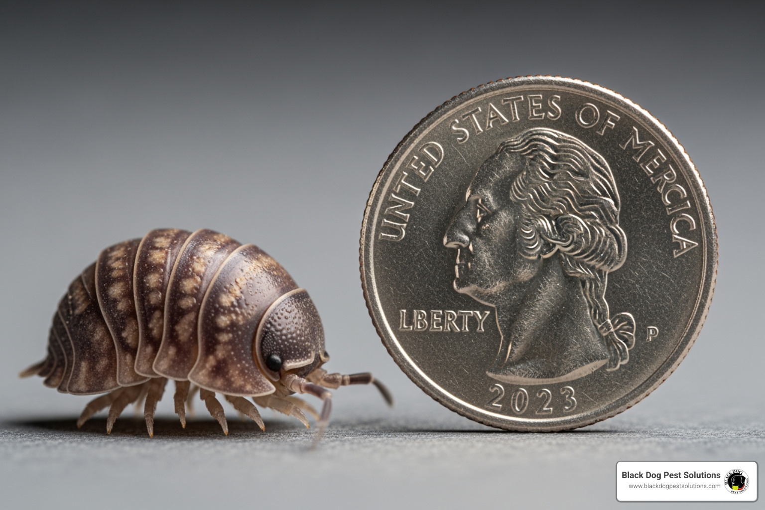 single pill bug next to a coin for scale - pill bug extermination single pill bug next to a coin for scale - pill bug extermination