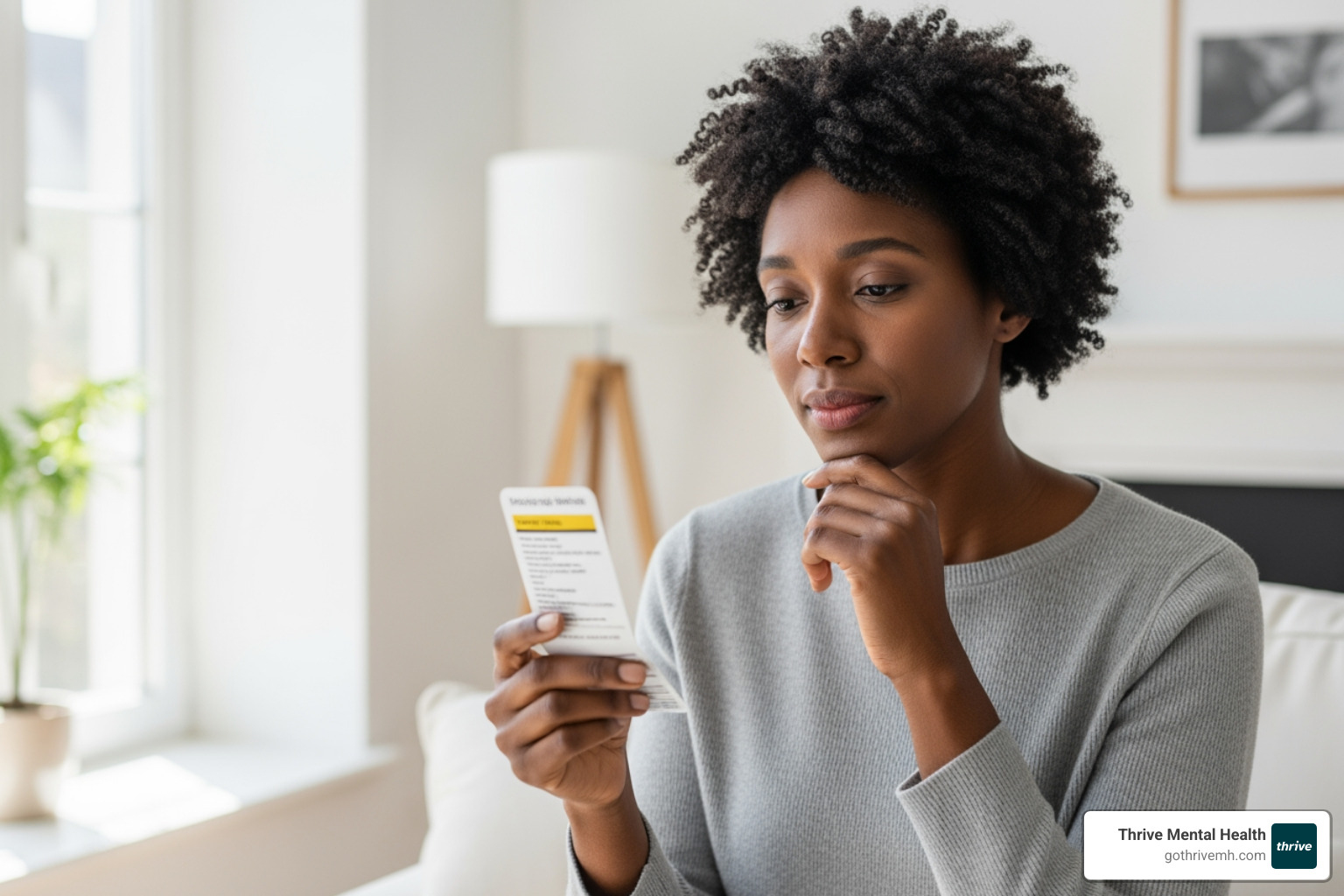 person carefully reading a medication label, emphasizing the importance of understanding treatment information - autism spectrum disorder therapy