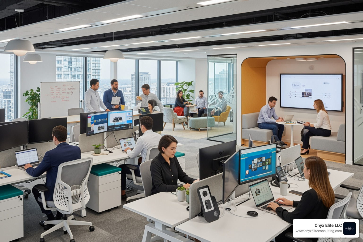 modern office workspace with efficient operations - enhance operational efficiency modern office workspace with efficient operations - enhance operational efficiency