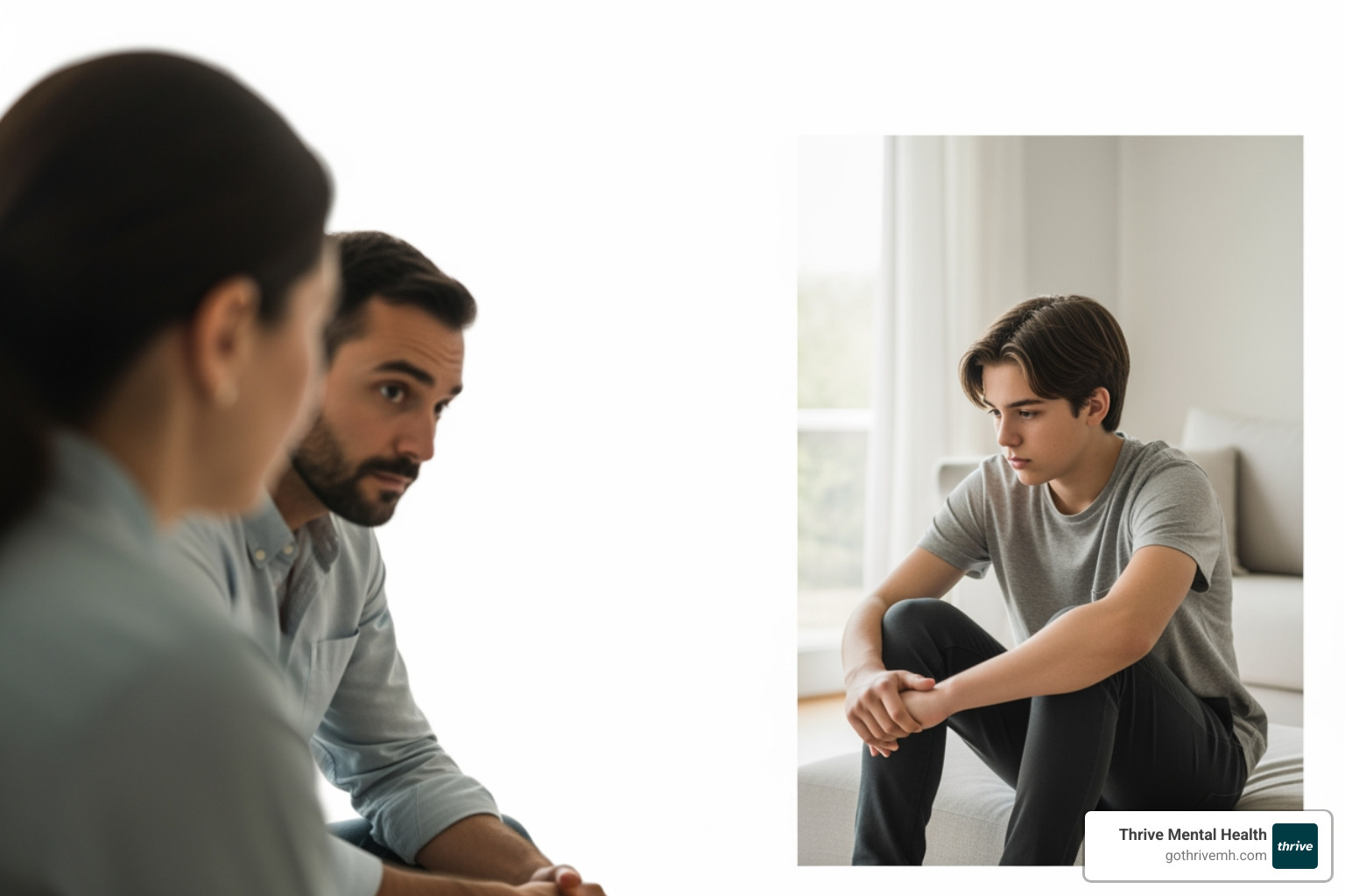 worried parent watching withdrawn teen - adolescent mental health services