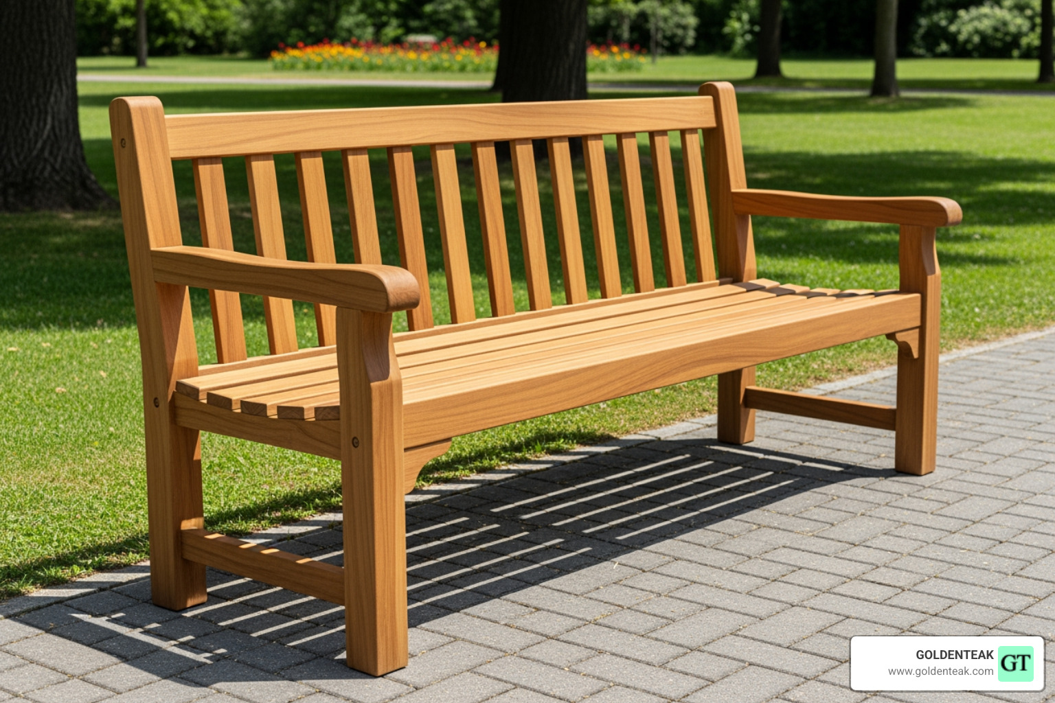 mortise and tenon joinery on a teak bench - commercial teak bench