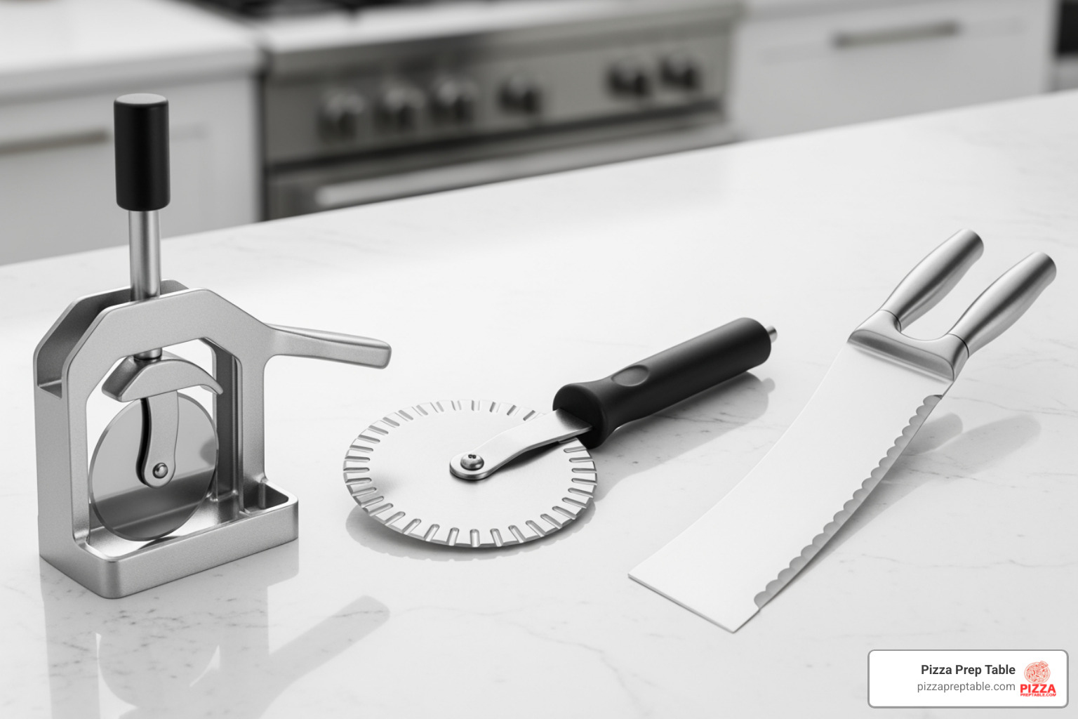 manual pizza cutter press, pizza wheel, and rocker knife - pizza cutter press