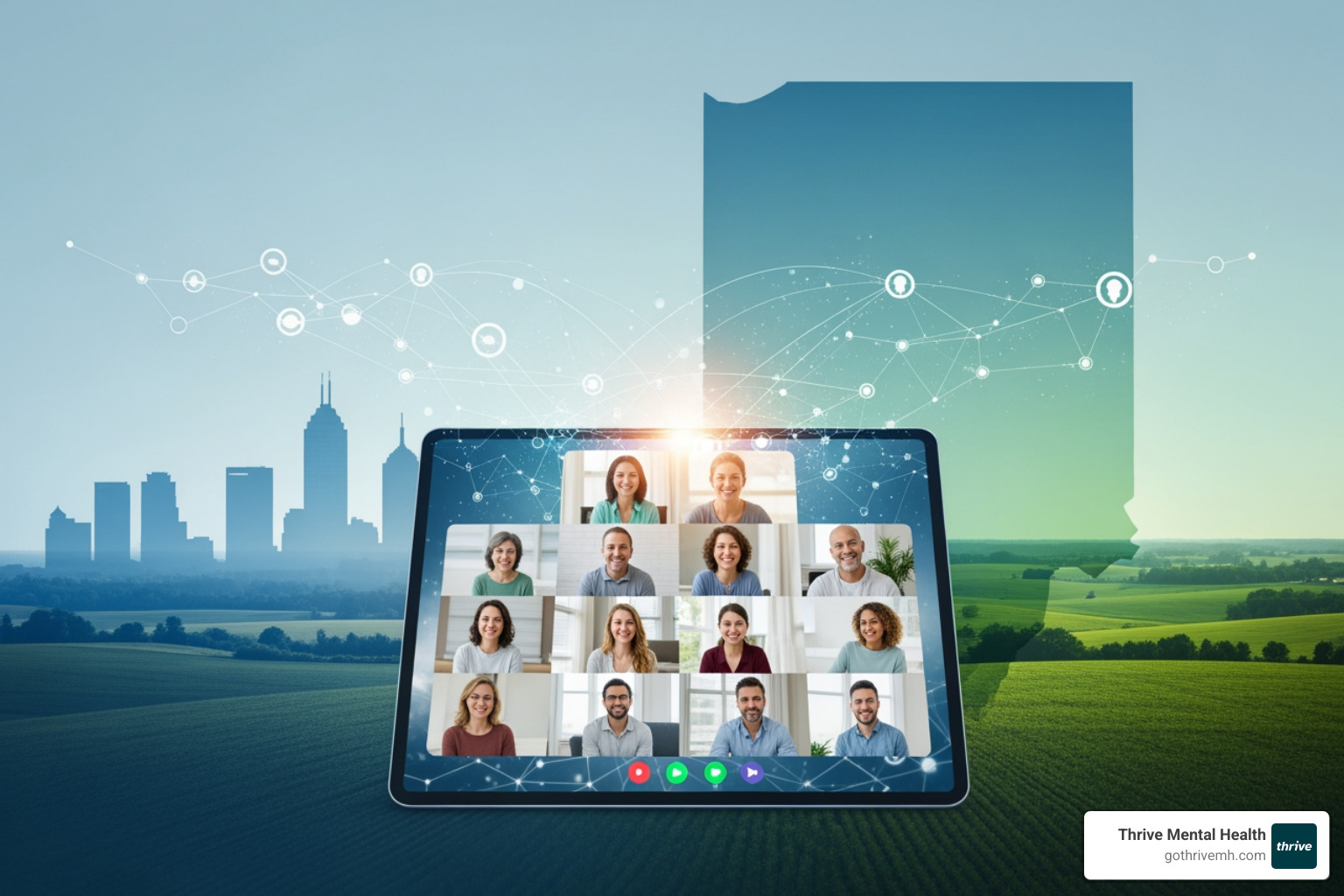 Map of Florida with pins in rural and urban areas - virtual iop florida